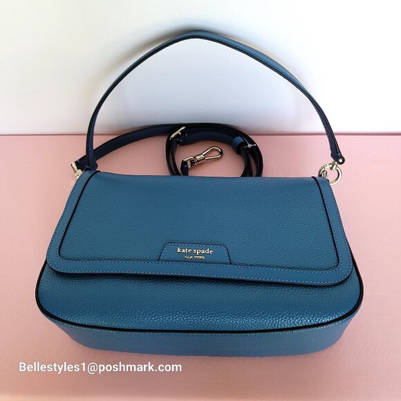 KATE SPADE Hudson Pebbled Leather Flap Convertible Shoulder Bag- Back to School - Picture 5 of 16